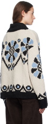 Anna Sui Black & Blue Bloomsbury Cardigan