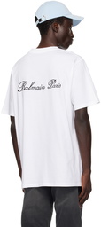 Balmain White 'Balmain Signature' T-Shirt