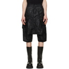 Julius Black Coated Tactical Kite Denim Shorts