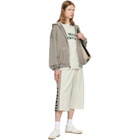 Fear of God ESSENTIALS Beige & Gray Panelled Raw Cut Off Sweat Shorts
