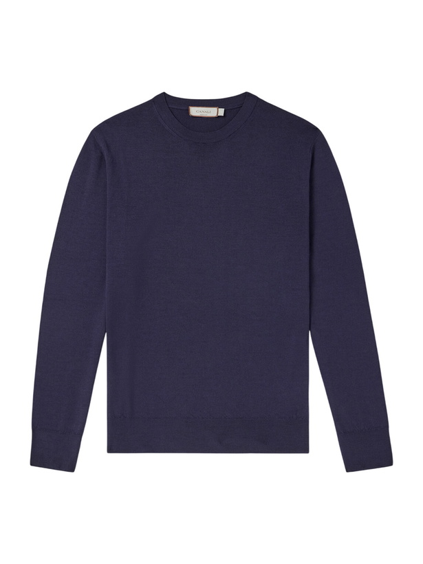 Photo: Canali - Wool Sweater - Blue