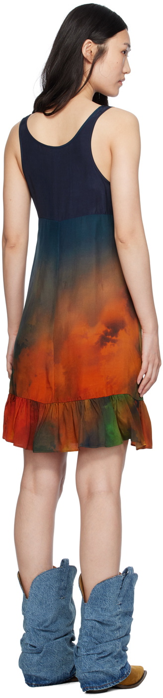 R13 Navy & Orange Pattern Minidress