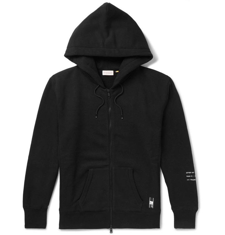 Photo: Moncler Genius - 7 Moncler Fragment Shell-Panelled Loopback Cotton-Jersey Zip-Up Hoodie - Men - Black