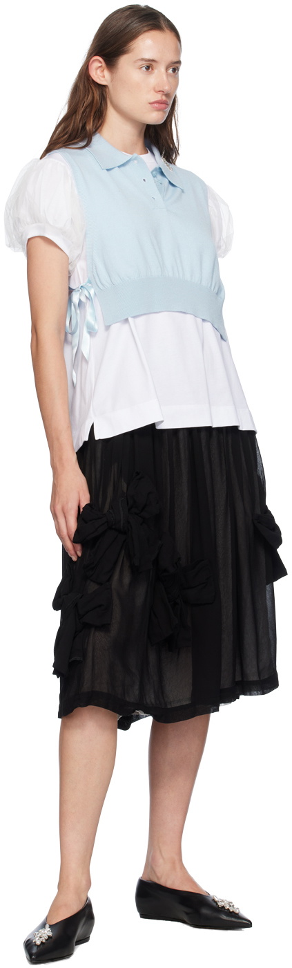 Simone Rocha Blue Embellished Knit Vest
