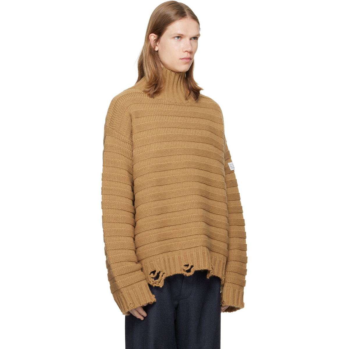 MM6 Maison Margiela Beige Wool Turtleneck