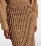 Max Mara Geode open-knit cotton midi skirt