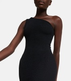 Hunza G One-shoulder seersucker minidress