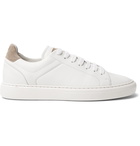 Brunello Cucinelli - Suede-Trimmed Leather Sneakers - Men - White