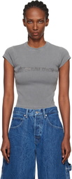 Alexander Wang Gray Crystal Logo Cotton Baby T-shirt