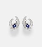 Yeprem 18kt white gold (750/1000) earrings with diamonds and sapphires