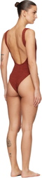 Hunza G Burgundy Square Neck Swimsuit