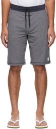 Paul Smith Navy & Grey Jersey Stripe Shorts