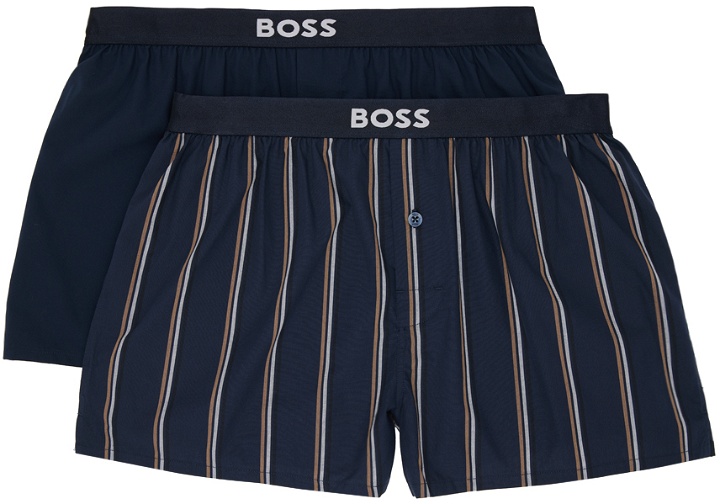 Photo: BOSS Two-Pack Navy Button Boxers