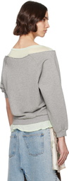 ALL-IN Gray Off Shoulder Sweatshirt