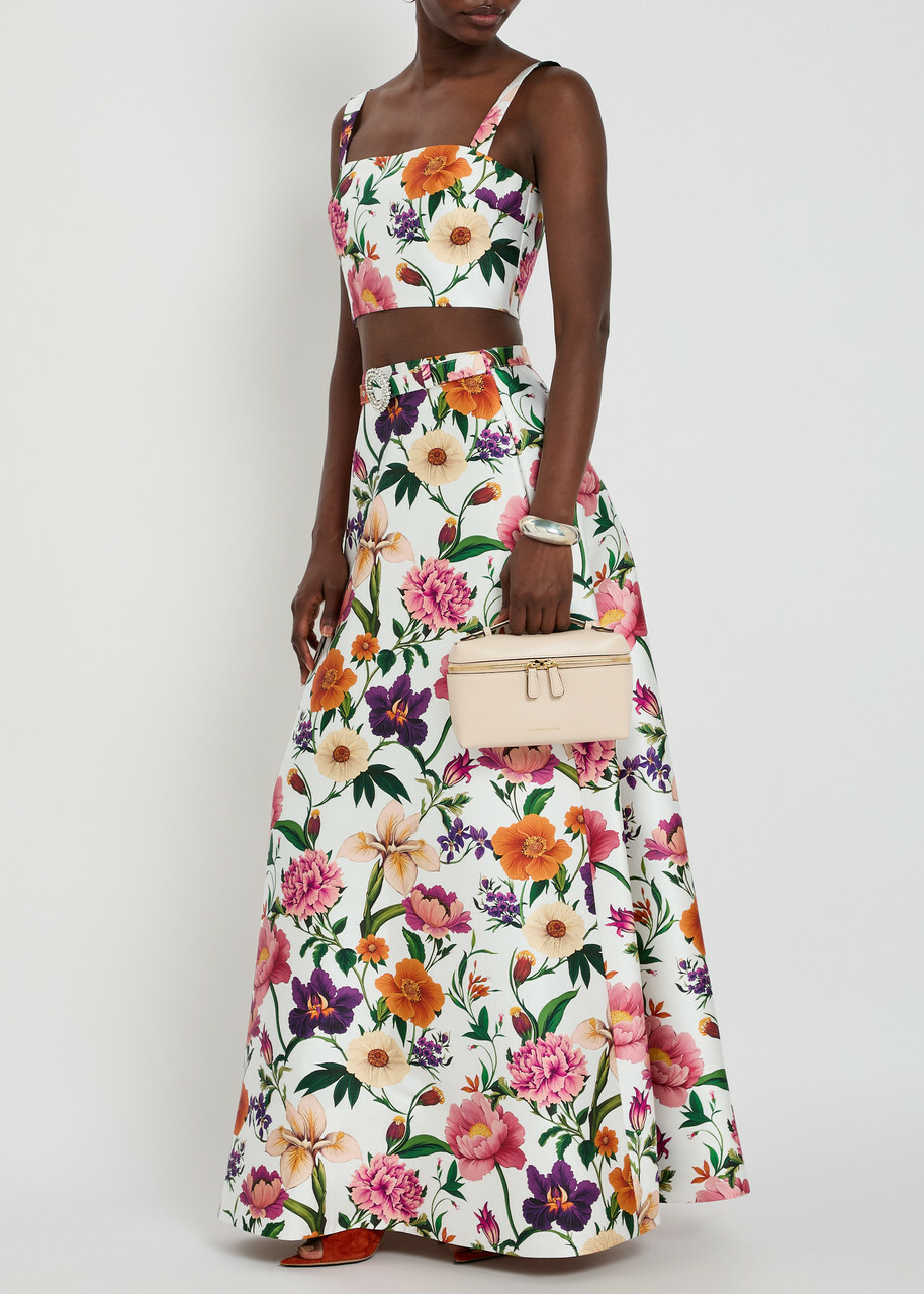 Borgo DE Nor Bellamy Floral-print Taffeta Maxi Skirt Multicoloured