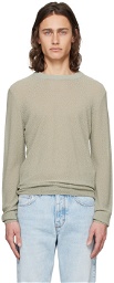 AMI Paris Khaki Semi-Sheer Sweater