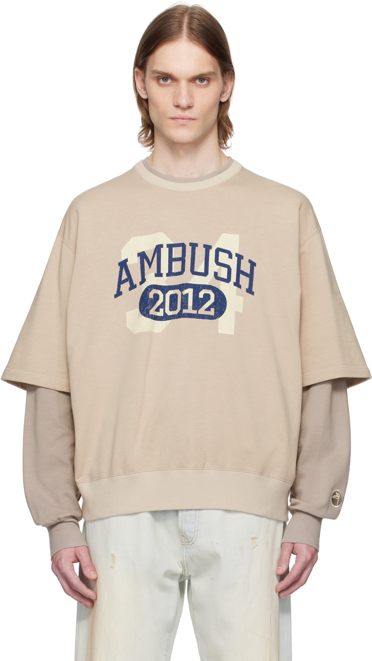 AMBUSH Beige Layered Sweatshirt