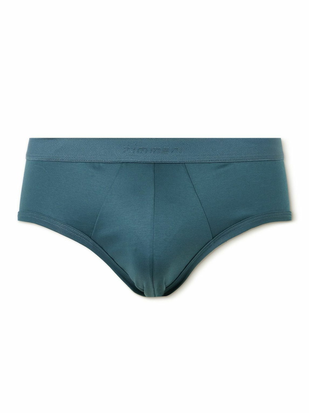 Photo: Zimmerli - Sea Island Cotton Briefs - Blue