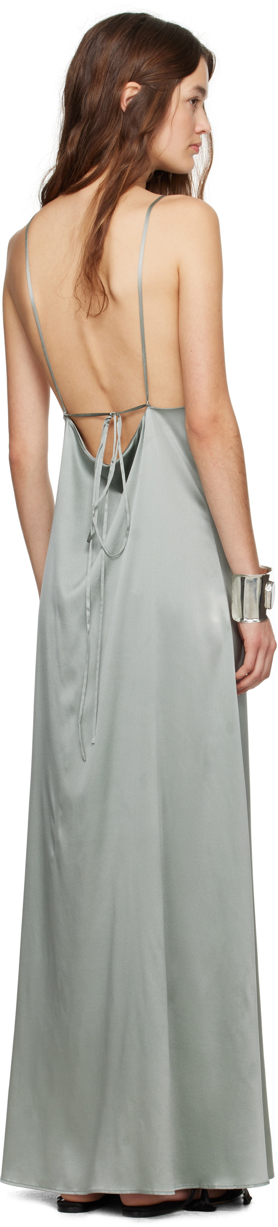 Ruohan Green Spaghetti Maxi Dress