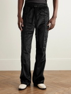 AMIRI - Slim-Fit Logo-Appliquéd Velvet Drawstring Track Pants - Black