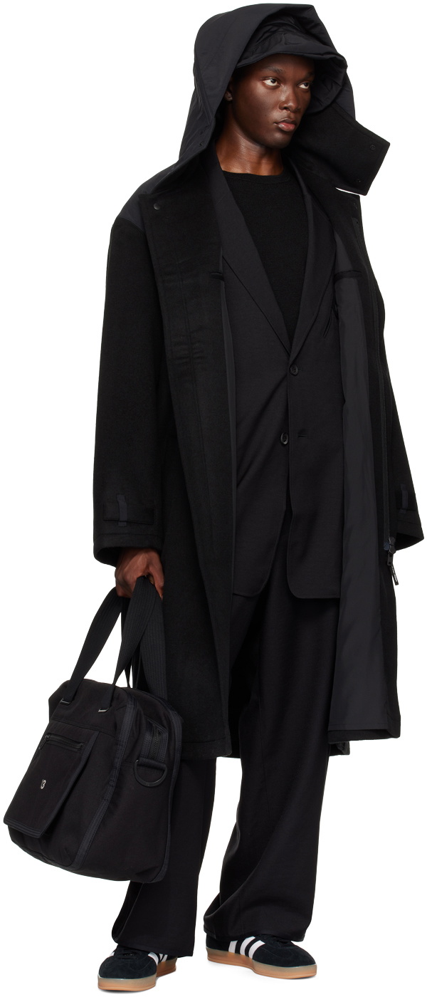 Y-3 Black Paneled Coat