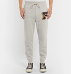 Polo Ralph Lauren - Tapered Logo-Appliquéd Mélange Fleece-Back Cotton-Blend Jersey Sweatpants - Men - Gray