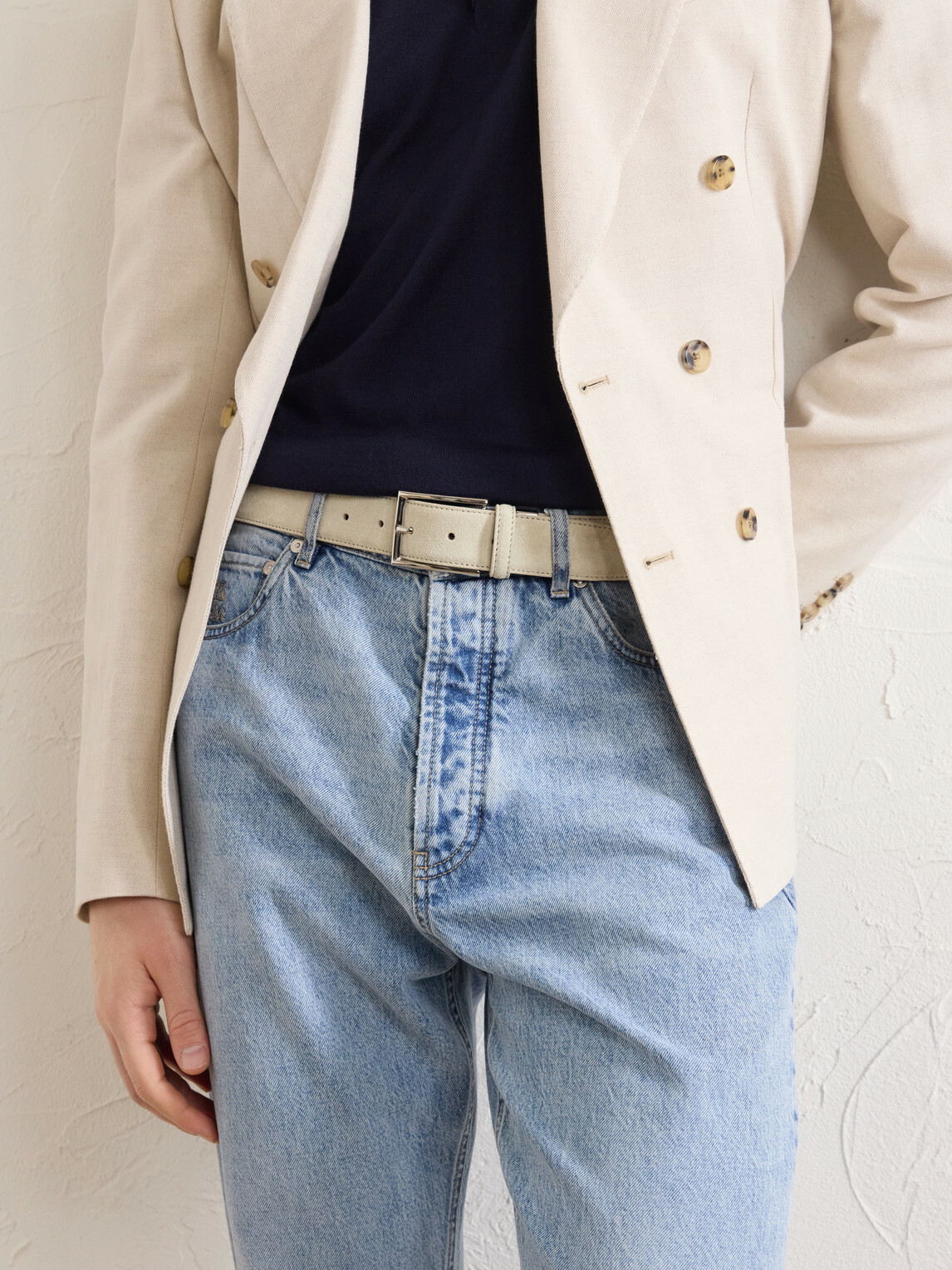 Canali - 3.5cm Suede Belt - Neutrals