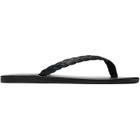 Ancient Greek Sandals Black Saionara Raffia Flip-Flops