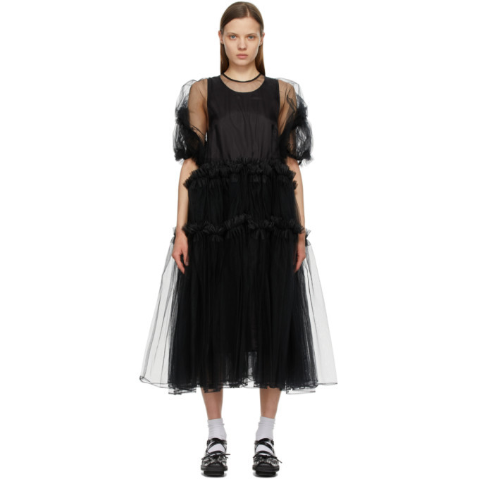 Noir Kei Ninomiya Black Tulle Frill Dress Noir Kei Ninomiya