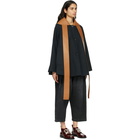 Loewe Navy Leather Collar Coat