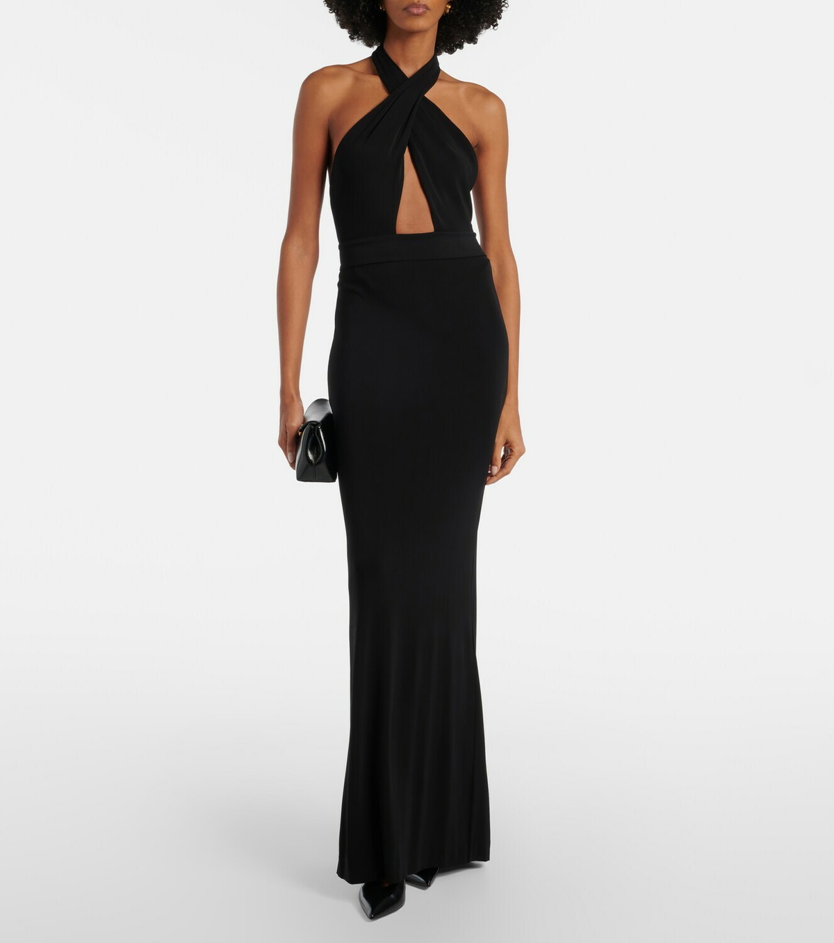 Nili Lotan Lita cutout halterneck jersey gown