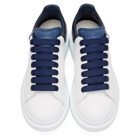 Alexander McQueen White and Blue Python Oversized Sneakers