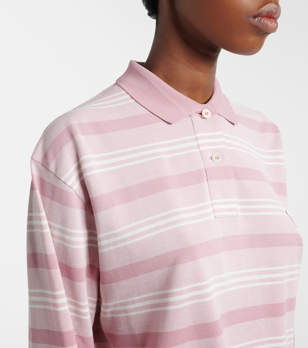 Prada Striped cotton piqué polo shirt