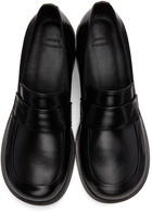 AMOMENTO Black Round Penny Loafers