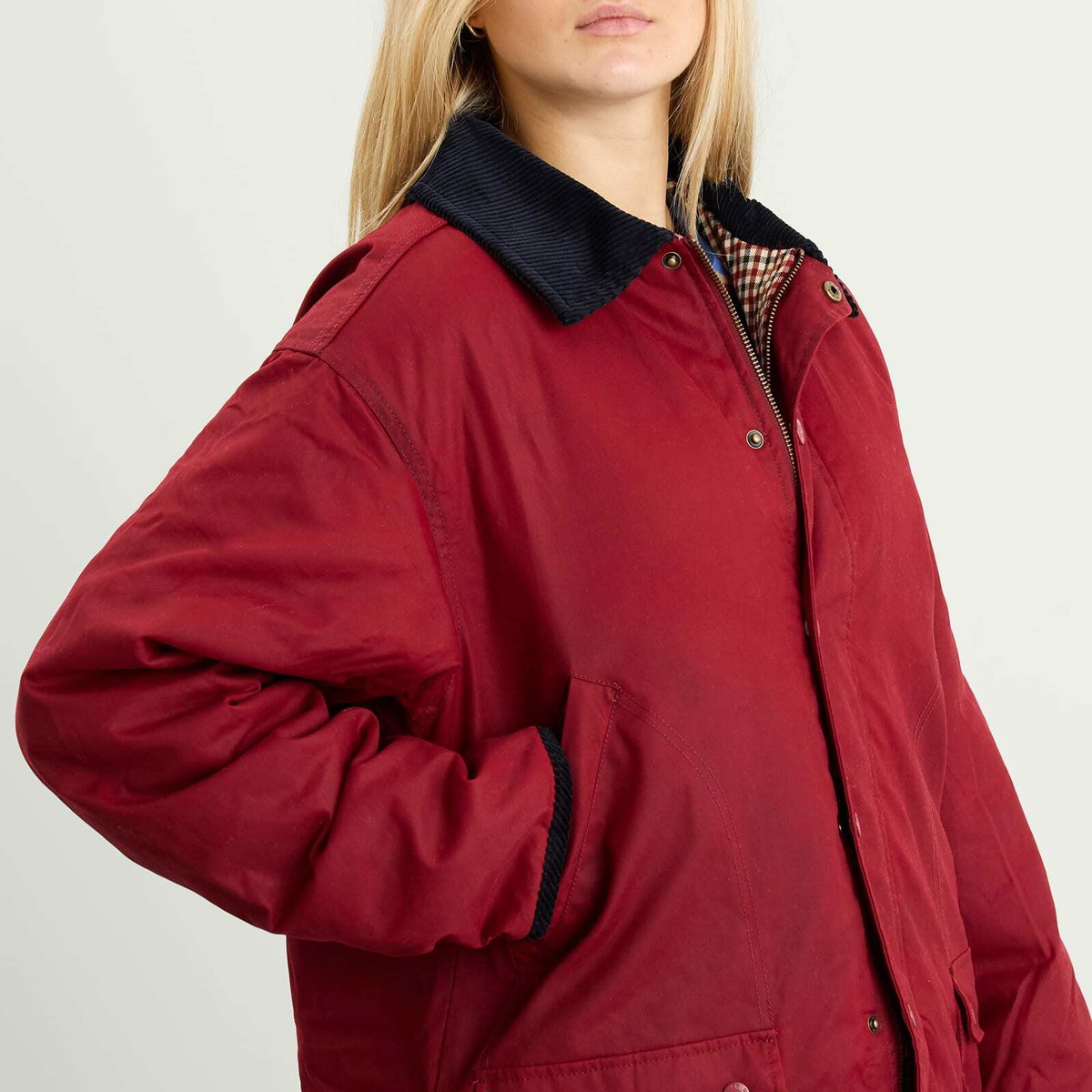 House Of Sunny Women's Wax Rain Jacket in Wine