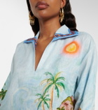 Alémais Island printed linen minidress