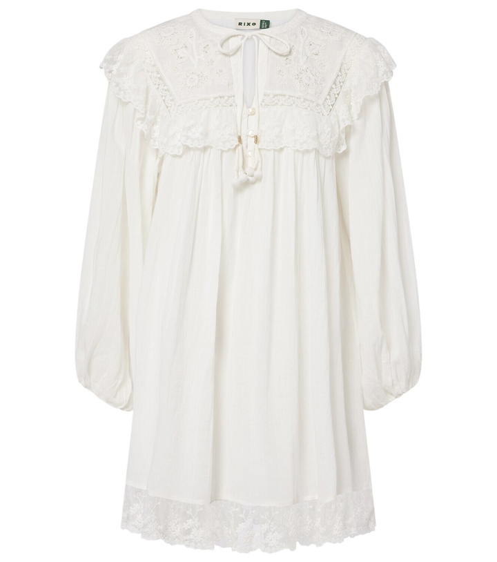 Photo: Rixo Inez embroidered cotton minidress