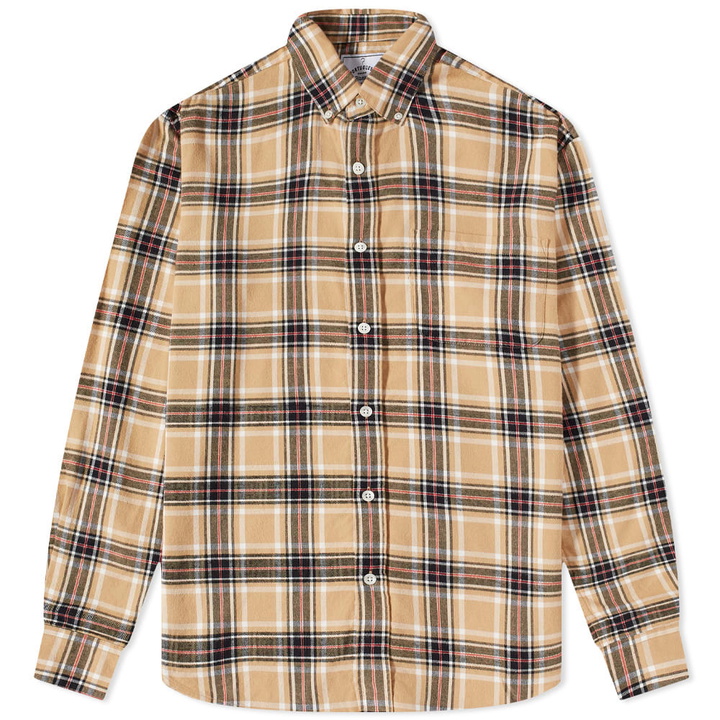 Photo: Portuguese Flannel Camel Button Down Check Shirt