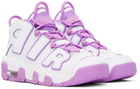 Nike Kids White & Purple Air More Uptempo Big Kids Sneakers