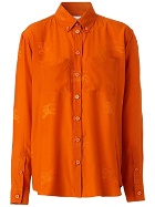 BURBERRY - Allover Logo Cotton Polo Shirt