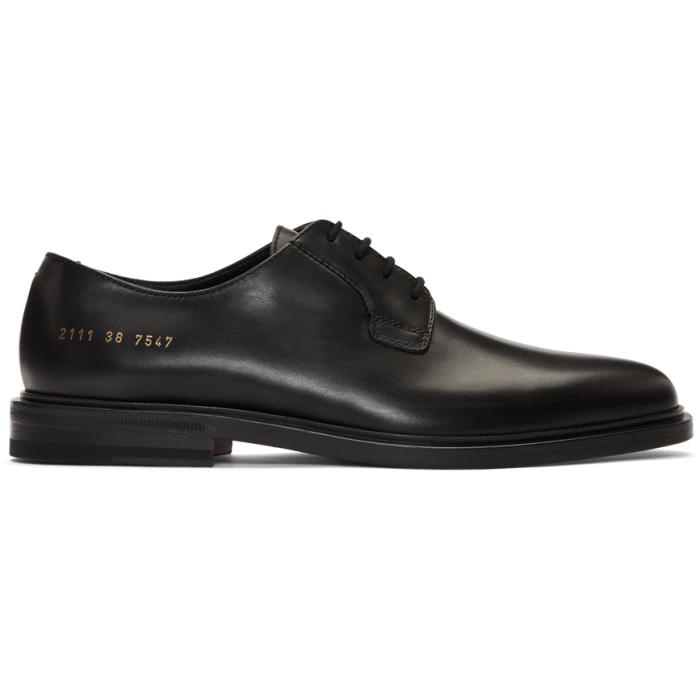 Photo: Common Projects Black Leather Sole Derbys 