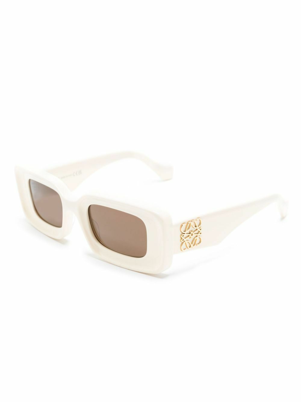 LOEWE EYEWEAR Neutral Chunky Anagram Rectangle-Frame Sunglasses