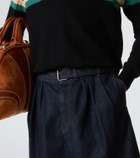 Dries Van Noten Belted denim Bermuda shorts
