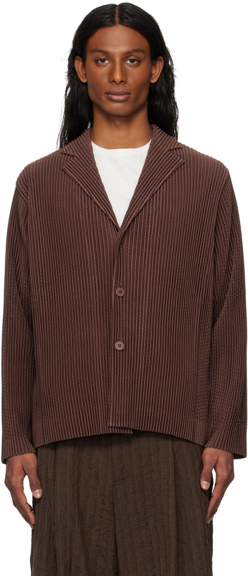 Photo: HOMME PLISSÉ ISSEY MIYAKE Brown Outer Mesh Blazer