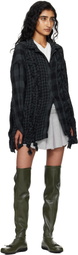 OPEN YY Gray Pleats Layered Jersey Miniskirt
