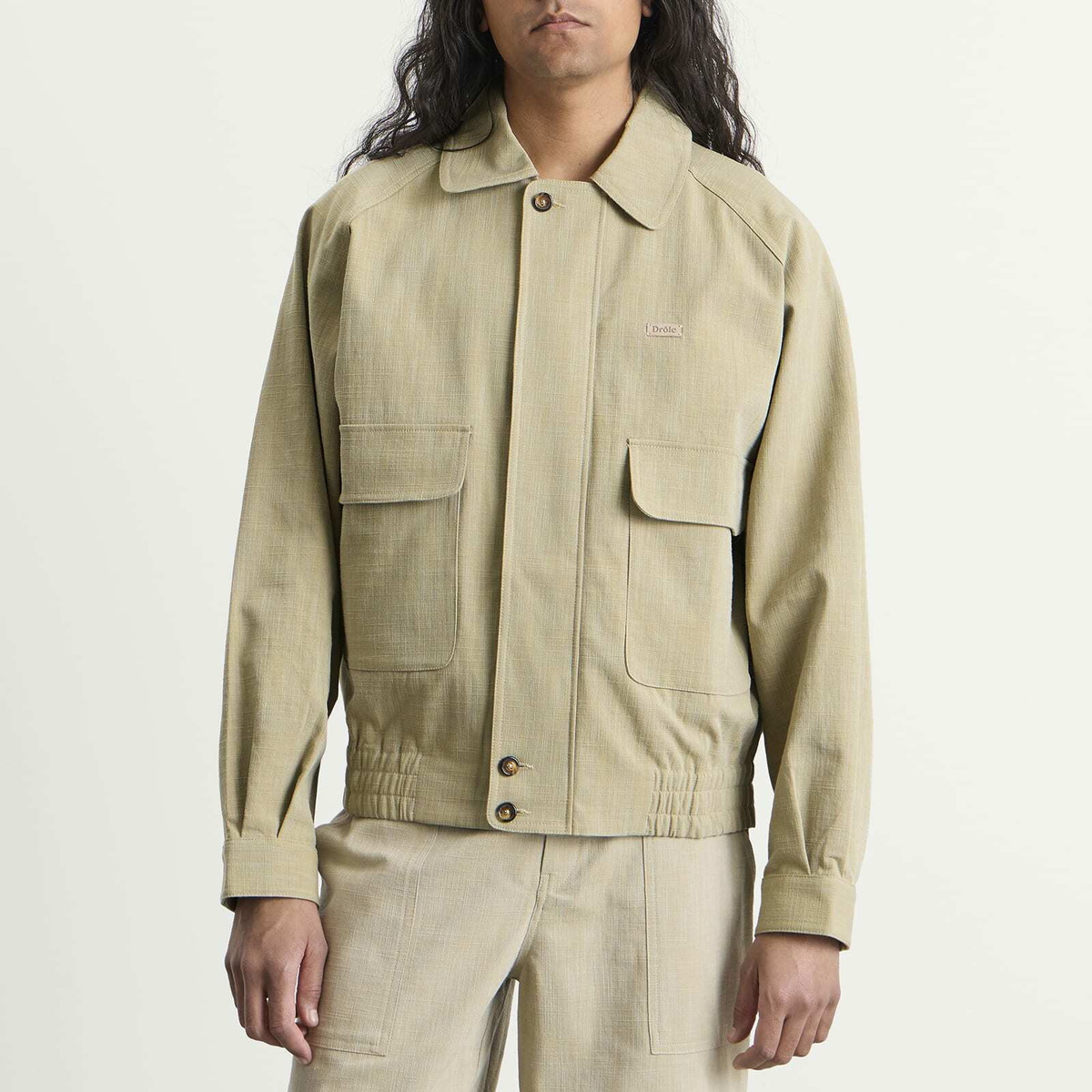 Drôle de Monsieur Men's Cotton Raglan Jacket in Kaki