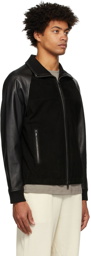 Theory Black Suede Leather Jacket