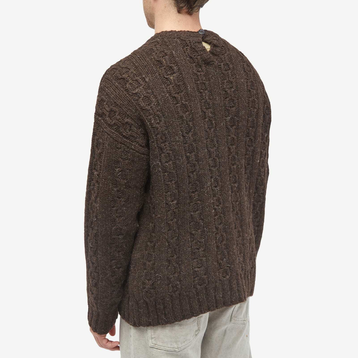 新品 OUR LEGACYアワーレガシー TODDLER POPOVER 46 Our Legacy Men's Toddler Popover Sweater in Welsh Black Chain Knit