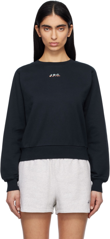 Photo: A.P.C. Navy ASICS Edition Stone Sweatshirt