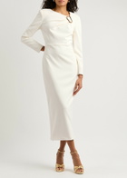 Roland Mouret Embellished Crepe Midi Dress Cream